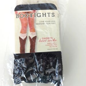 Darby's boot socks knee high with lace top cushion sock